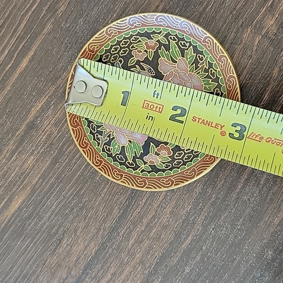 Cloisonné Miniature Chinese Teapot Set Brass Enamel Inlay 5 Pieces - Picture 3 of 6